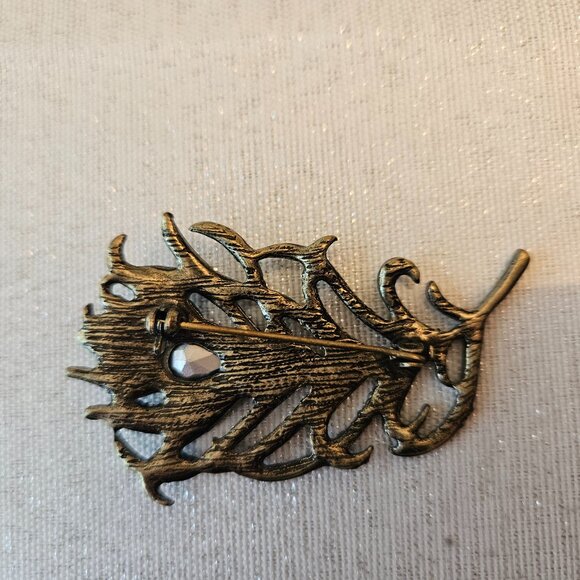 Vintage Peacock Pin - Picture 2 of 3